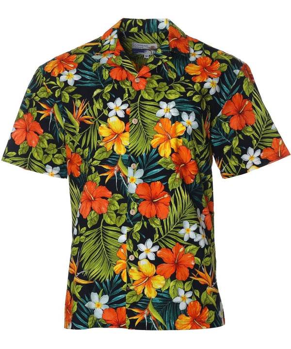 Tropical Garden Waimea Casuals Aloha Shirt Black