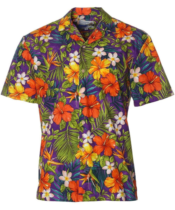 Tropical Garden Waimea Casuals Aloha Shirt Purple