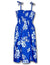 Tropical Hibiscus Smock Midi Tube-Top Dress Blue Fits XS to XL (2-16) Pacific Legend