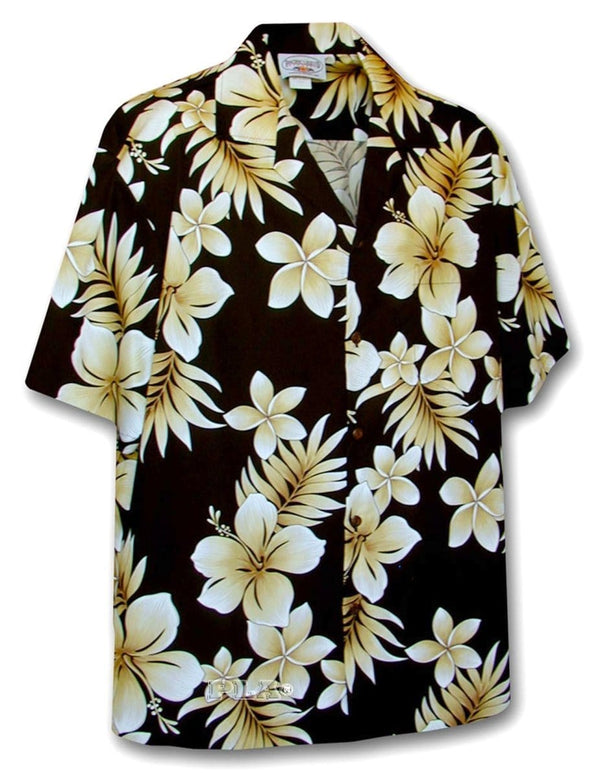 Tropical Island Aloha Shirt Pualoalo Black Pacific Legend