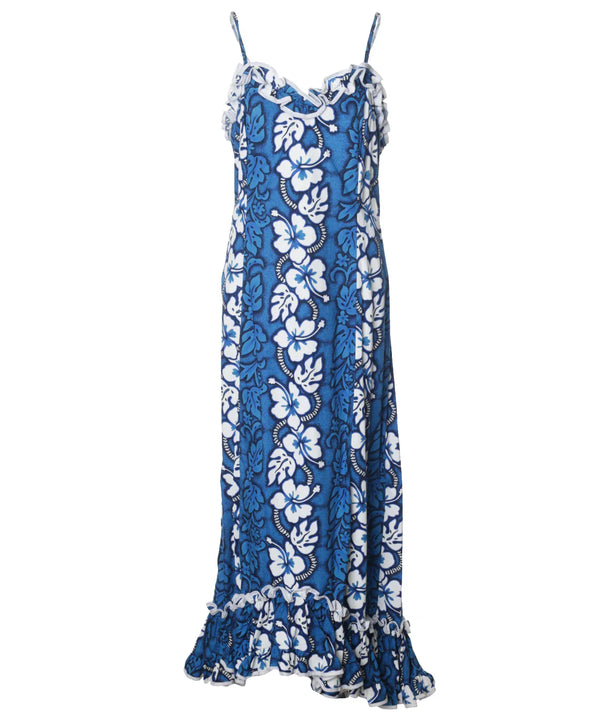 Long Muumuu Spaghetti Straps Designs Blue