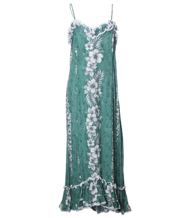 Long Muumuu Spaghetti Straps Designs Green