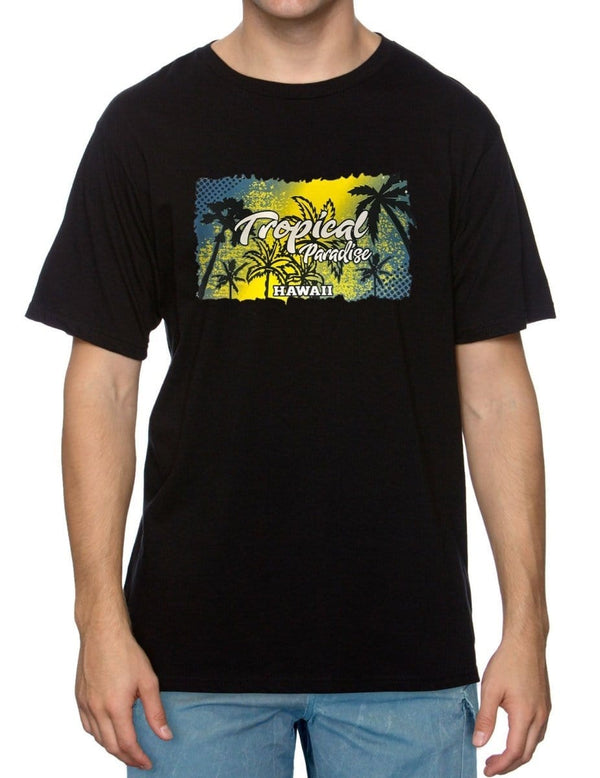 Tropical Paradise Hawaii T-Shirt Black