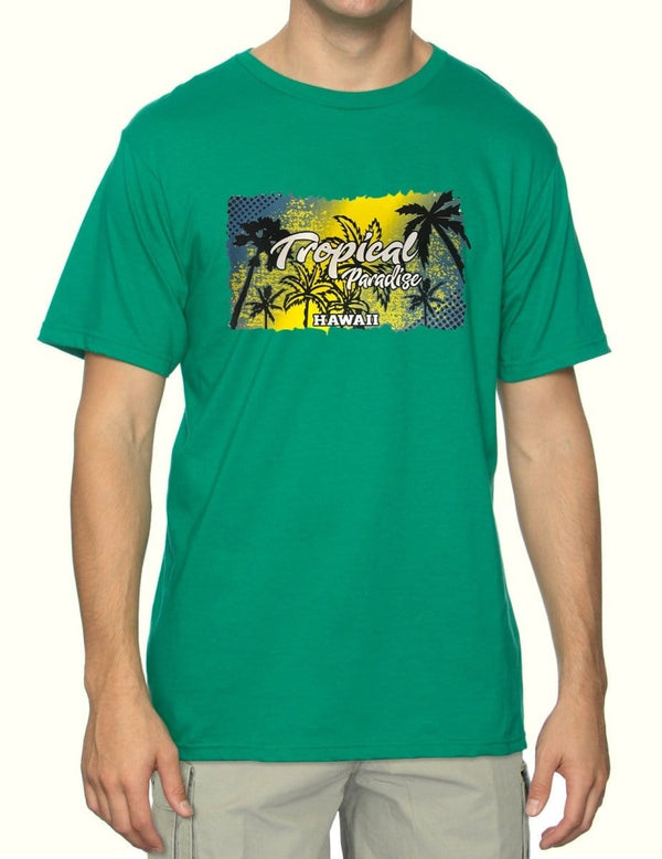 Tropical Paradise Hawaii T-Shirt Green