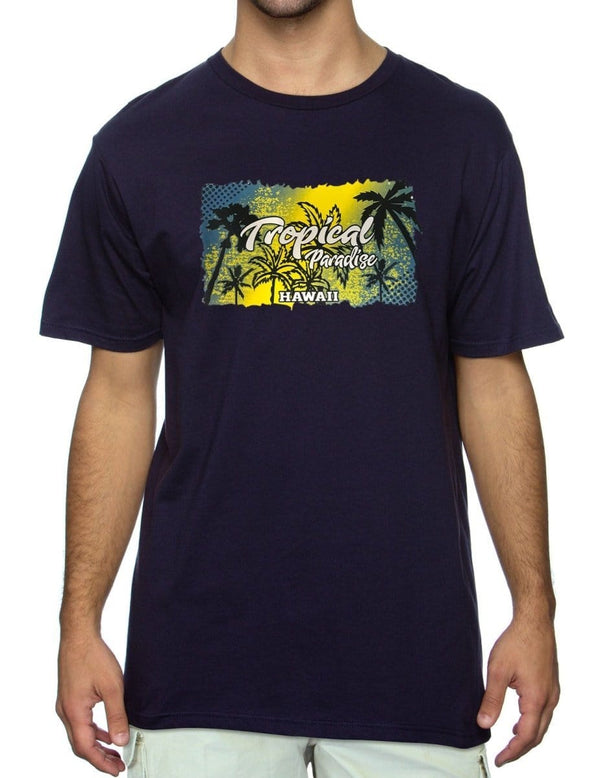 Tropical Paradise Hawaii T-Shirt Navy