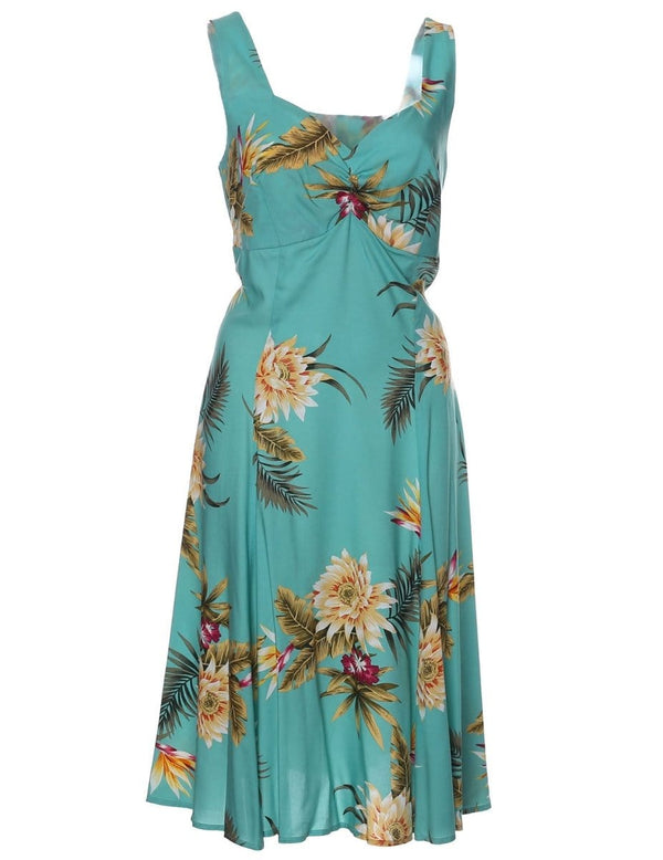 Tropical Short Sundress Rayon Island Ceres Green