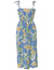 Island Tuberose Smock Hawaiian Dress Ocean Blue Fits XS to XL (2-16)