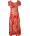 Long Maxi Cocktail Dress Tribal Tiare with Tulip Sleeves Red