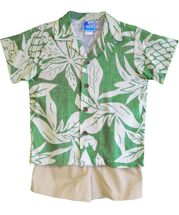 Viva Pineapples Boy’s 2 Piece Clothes Set Sage