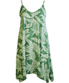 Viva Pineapples Scarf Hem Short Hawaiian Dress Sage