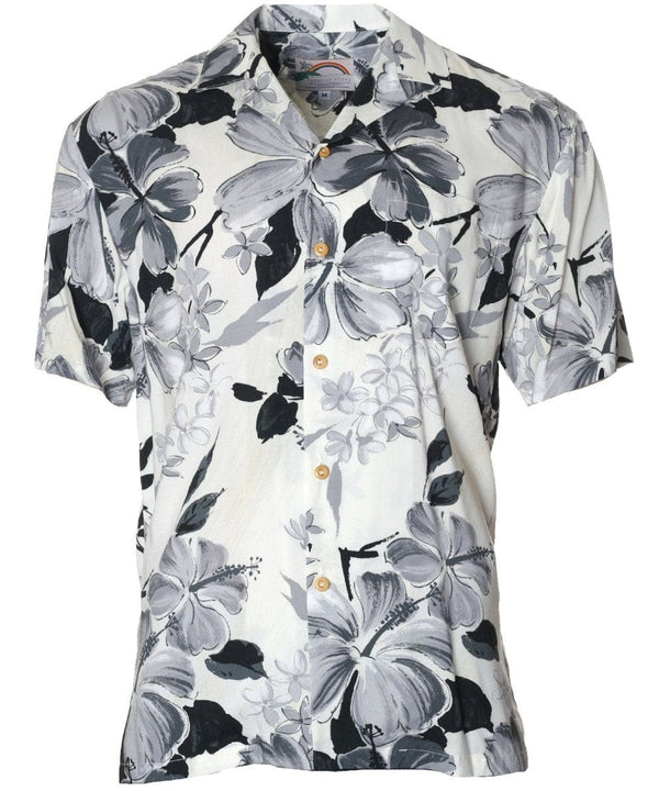 Watercolor Hibiscus Shirt Gray