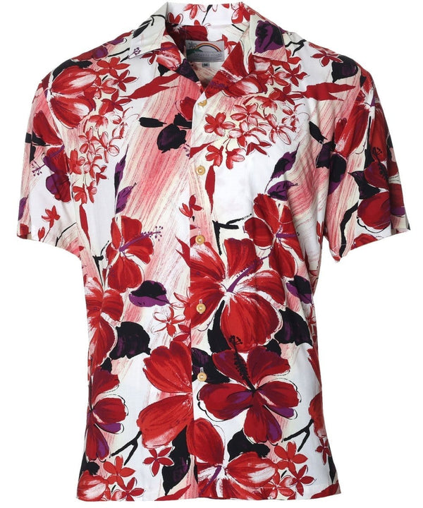 Watercolor Hibiscus Shirt Red