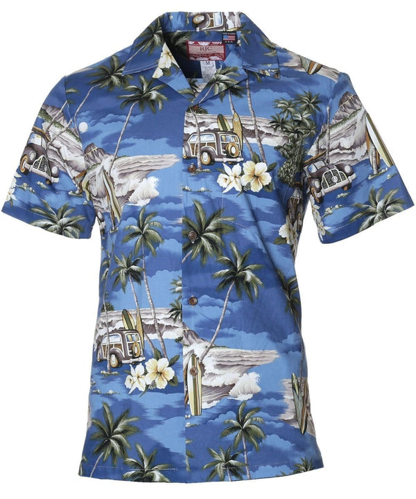 Waves of Aloha Woody Cars Shirt Navy