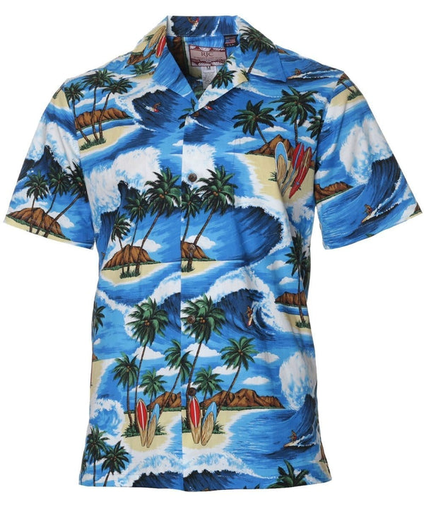 Waves Whisper Aloha Shirt Blue