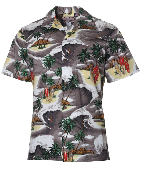 Waves Whisper Aloha Shirt Charcoal