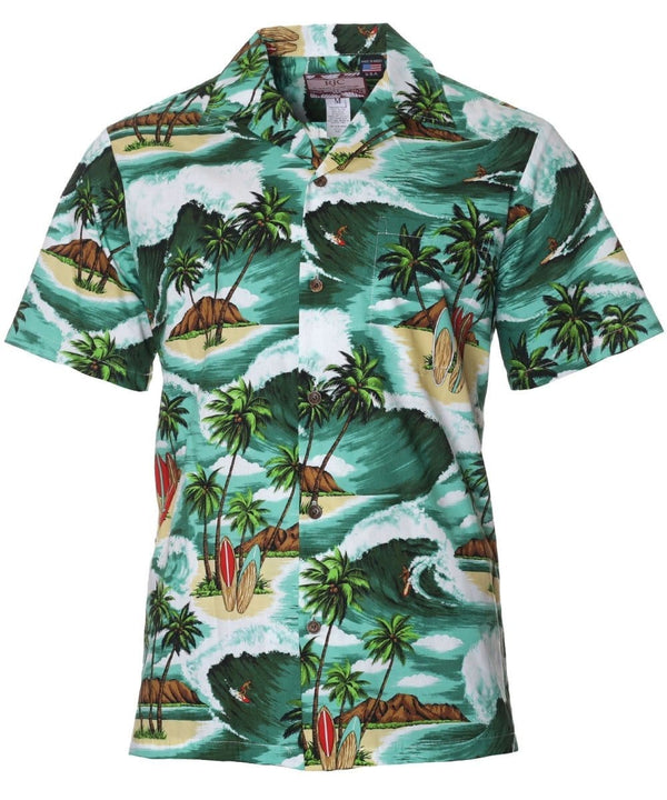 Waves Whisper Aloha Shirt Sage