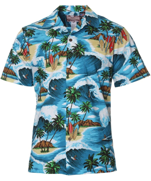 Waves Whisper Aloha Shirt Teal