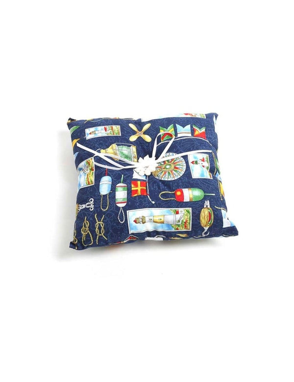 Wedding Ring Bearer Pillow Nautical Navy Design Navy