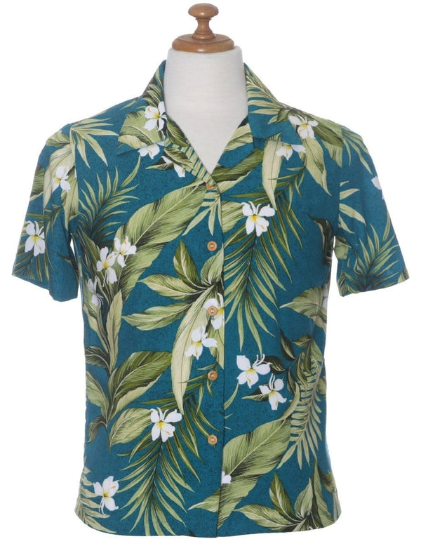 White Ginger Camp Blouse Jade