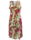 White Ginger Sleeveless Hawaiian Dress Red