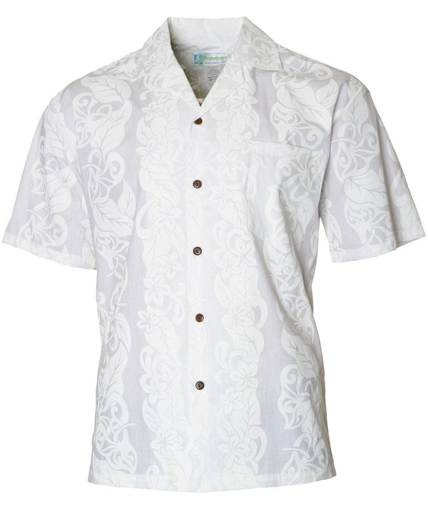 White Hawaiian Shirt Pilialoha Anthuriums White