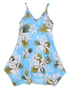 White Tiare Girl's Flower Dress with Scarf Hem Light Blue RJC
