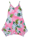 White Tiare Girl's Flower Dress with Scarf Hem Pink RJC