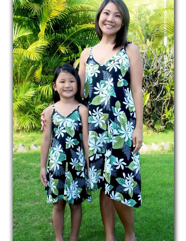 White Tiare Short Hawaiian Dress with Scarf Hem