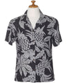 Women Camp Blouse Viva Pineapples Black