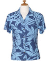 Women Camp Blouse Viva Pineapples Blue