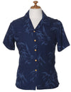 Bamboo Camp Rayon Aloha Blouse Navy