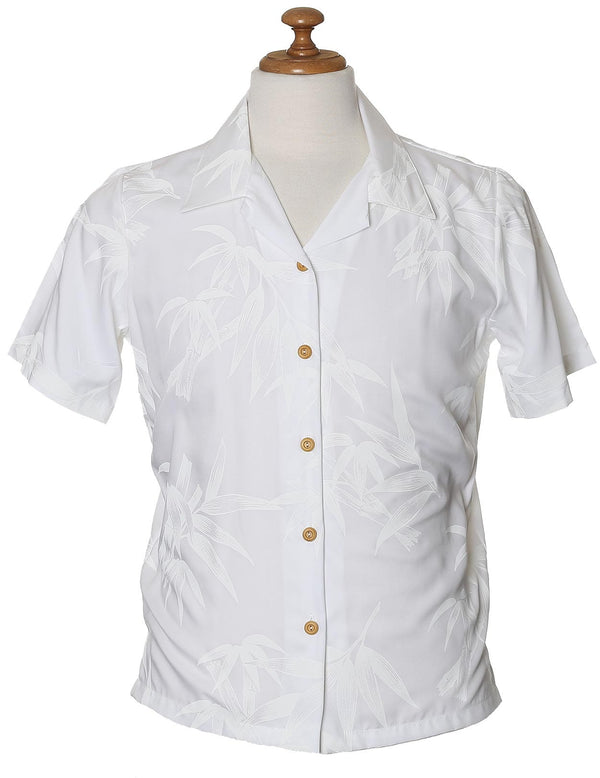 Bamboo Camp Rayon Aloha Blouse White