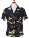 Camp Hawaiian Rayon Blouse Bamboo Paradise Black