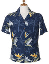 Camp Hawaiian Rayon Blouse Bamboo Paradise Navy