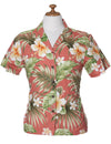 Flower Hibiscus Cotton Women Aloha Camp Shirt
