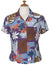 Women Fitted Blouse Aloha Petals Purple