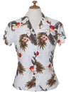 Women Hawaiian Fitted Shirt Hanapepe White