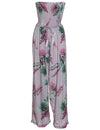 Women Jumpsuit Strapless Smock Top Milan's Garden Lilac Fits XS to L (2-12)