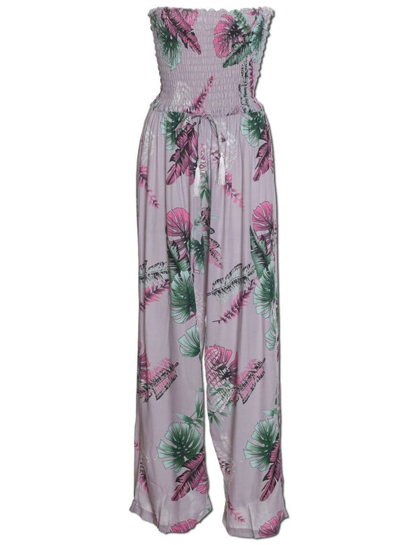 Women Jumpsuit Strapless Smock Top Milan's Garden Lilac Fits XS to L (2-12)