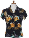 Fern Hibiscus Women Shirt Black