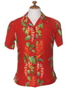 Women's Camp Hawaiian Shirt Birds of Paradise Red