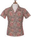 Women's Fitted Hawaiian Blouse HONU Khaki