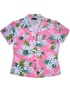 Women's Fitted Rayon Blouse White Tiare Pink