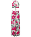 Tropical Hibiscus Two-Piece Set Halter Adjustable Top & Wide Leg Pants One-Size Pink One size