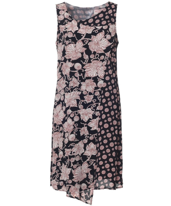 Wrap-Over Short Tank Hawaiian Dress HELENA Black Mae Young Designs