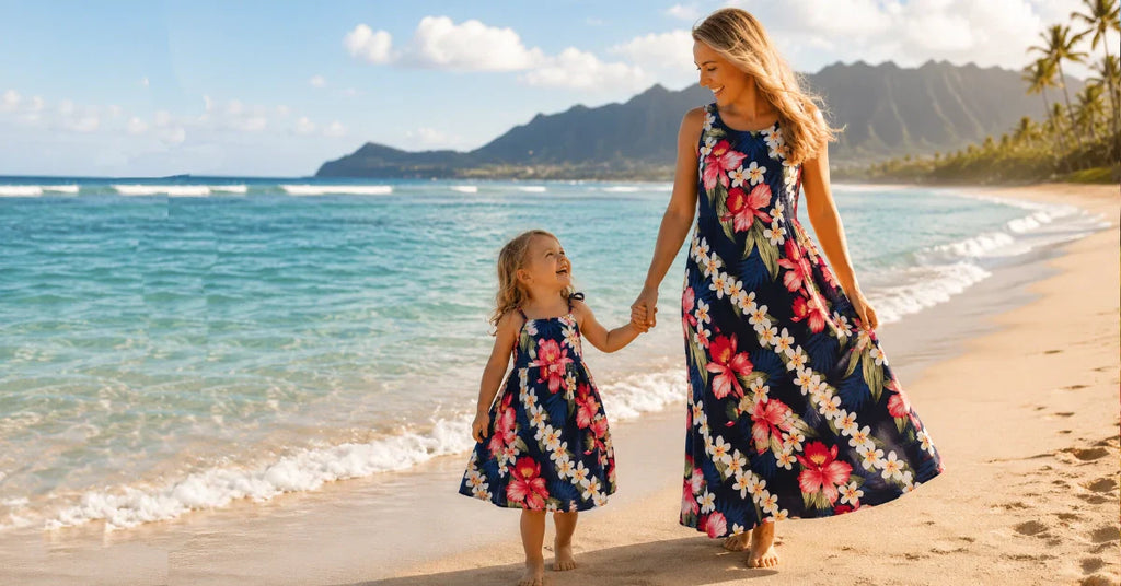 Girls’ Flower Dresses: Matching Hawaiian Sets for Mom & Daughter