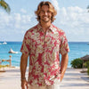 Red Bussines Casual Hawaiian Shirt Shaka Time Hawaii