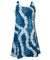 A-Line Back Cutout Short Hawaiian Dress Plumeria Leis Navy