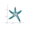 Sterling Silver Blue Crystal Star Fish Chain Slide