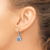 Sterling Silver Polished and Textured Enameled Sand Dollar Dangle Earring